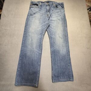 Levis 505 Jeans Mens 38x29 Blue Straight Leg Denim Jeans Distressed